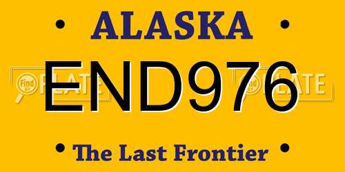 END976 Alaska License Plate