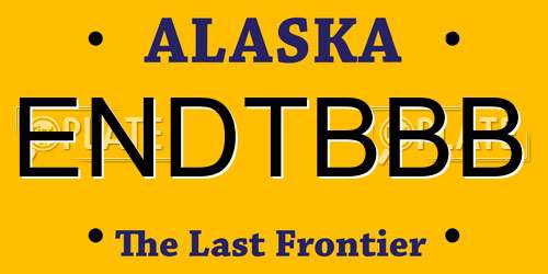 ENDTBBB Alaska License Plate