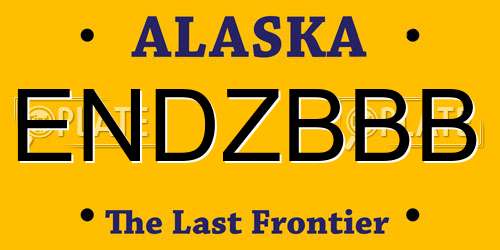 ENDZBBB Alaska License Plate