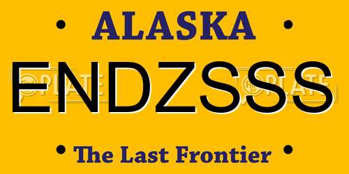 ENDZSSS Alaska License Plate