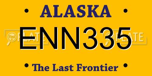 ENN335 Alaska License Plate