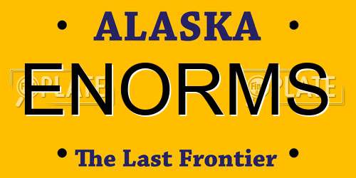 ENORMS Alaska License Plate