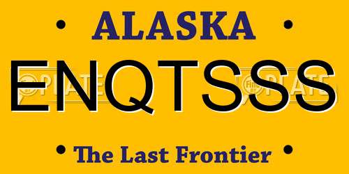 ENQTSSS Alaska License Plate