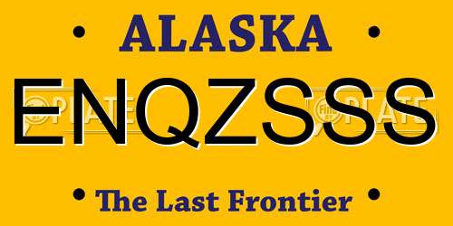 ENQZSSS Alaska License Plate