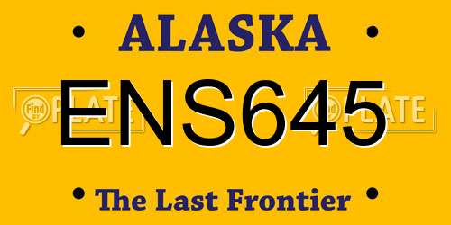 ENS645 Alaska License Plate