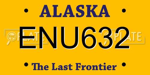 ENU632 Alaska License Plate