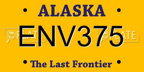 ENV375 Alaska License Plate