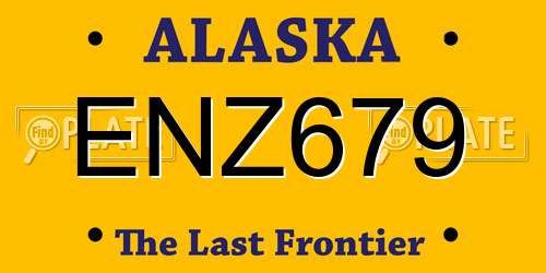 ENZ679 Alaska License Plate