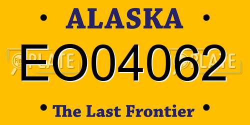 EO04062 Alaska License Plate