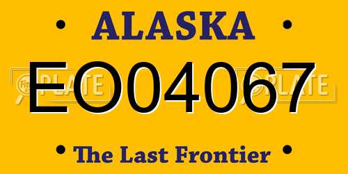 EO04067 Alaska License Plate