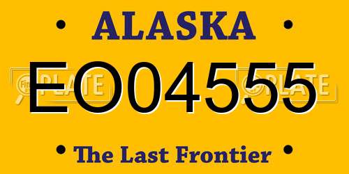 EO04555 Alaska License Plate