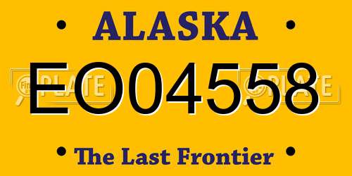 EO04558 Alaska License Plate