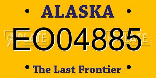 EO04885 Alaska License Plate