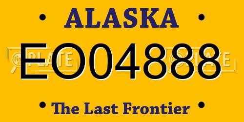 EO04888 Alaska License Plate