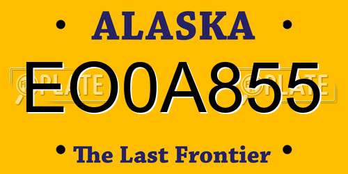 EO0A855 Alaska License Plate