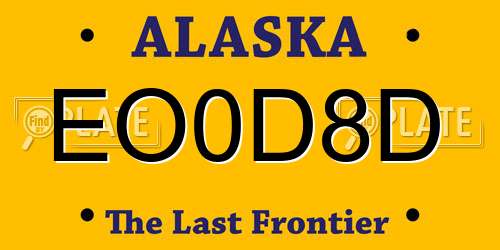EO0D8D Alaska License Plate