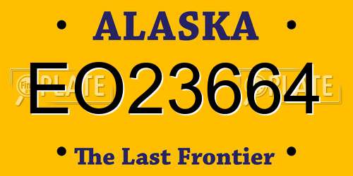EO23664 Alaska License Plate