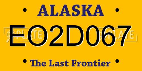 EO2D067 Alaska License Plate