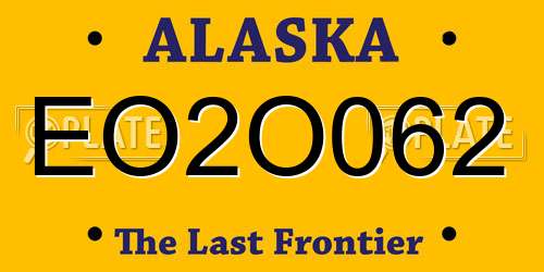 EO2O062 Alaska License Plate