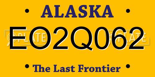 EO2Q062 Alaska License Plate