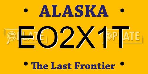 EO2X1T Alaska License Plate