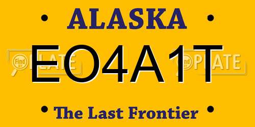 EO4A1T Alaska License Plate
