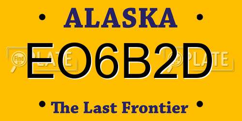EO6B2D Alaska License Plate