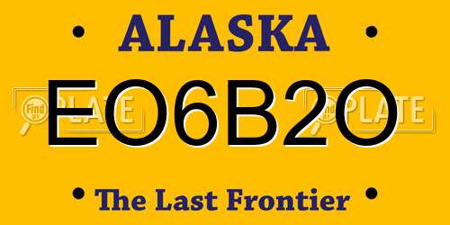 EO6B2O Alaska License Plate