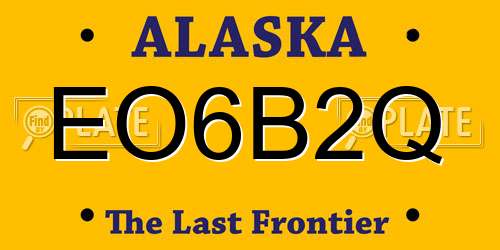 EO6B2Q Alaska License Plate