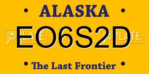 EO6S2D Alaska License Plate
