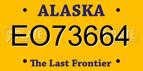 EO73664 Alaska License Plate