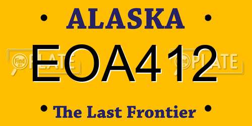 EOA412 Alaska License Plate