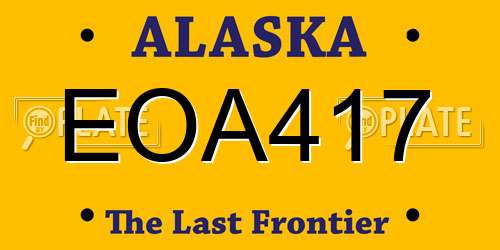 EOA417 Alaska License Plate