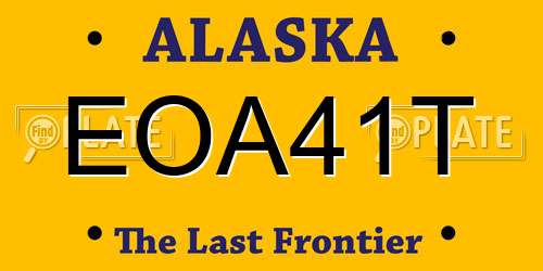 EOA41T Alaska License Plate