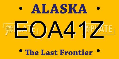 EOA41Z Alaska License Plate