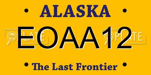 EOAA12 Alaska License Plate
