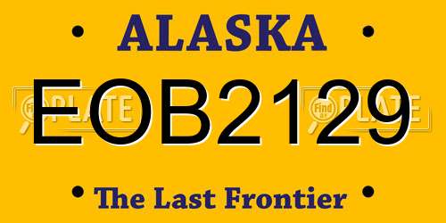 EOB2129 Alaska License Plate