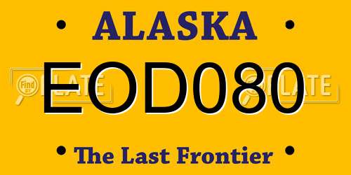 EOD080 Alaska License Plate