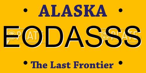 EODASSS Alaska License Plate