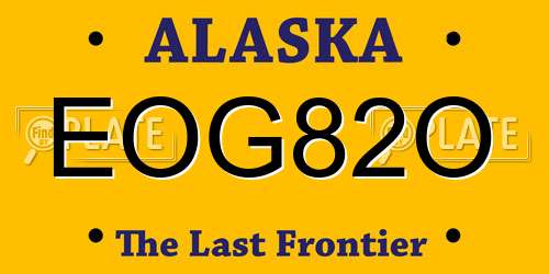 EOG82O Alaska License Plate