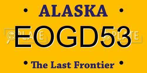 EOGD53 Alaska License Plate