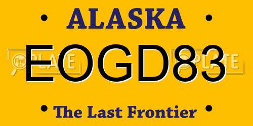EOGD83 Alaska License Plate