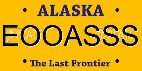 EOOASSS Alaska License Plate
