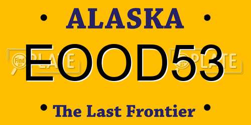 EOOD53 Alaska License Plate