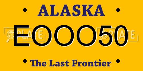 EOOO50 Alaska License Plate