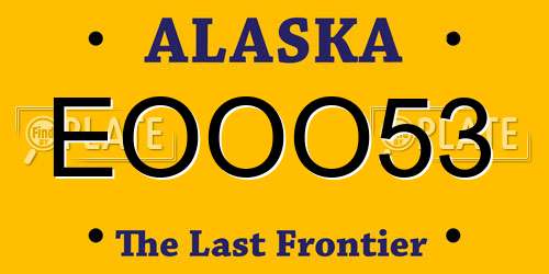 EOOO53 Alaska License Plate