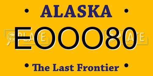 EOOO80 Alaska License Plate