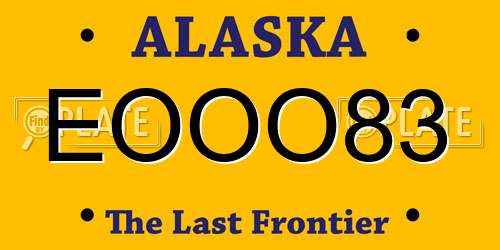 EOOO83 Alaska License Plate