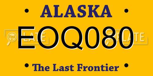 EOQ080 Alaska License Plate