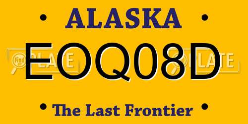 EOQ08D Alaska License Plate